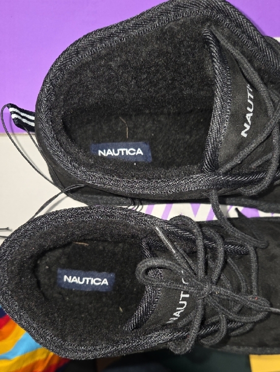 Nautica Black Suede-Look Lace-Up Men\'s Moccasins Style main image 5